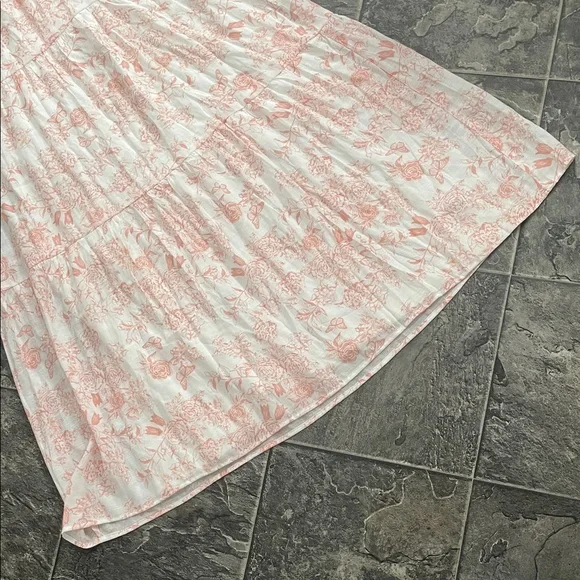 ⭐️NWT HUNTER & BROWN Toile Floral Maxi Dress Sweetheart Pleats Coquette Coastal - Picture 5 of 15